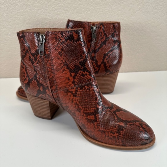 Madewell The Rosie Ankle boot in Snake Embossed Leather Women's Size 8 Comfy - Picture 7 of 16